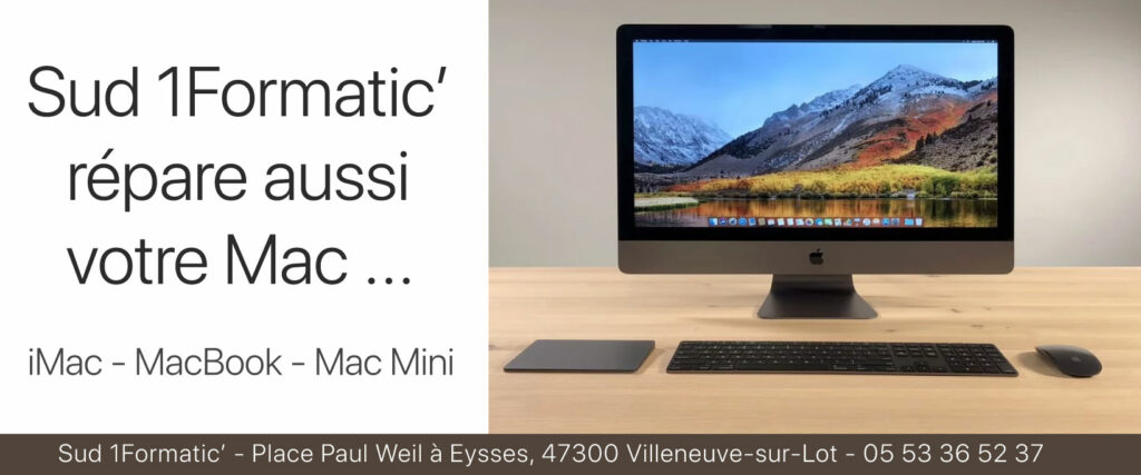 Sud 1Formatic' répare les PC et les MAC - Apple iMac, MacBook et Mac Mini