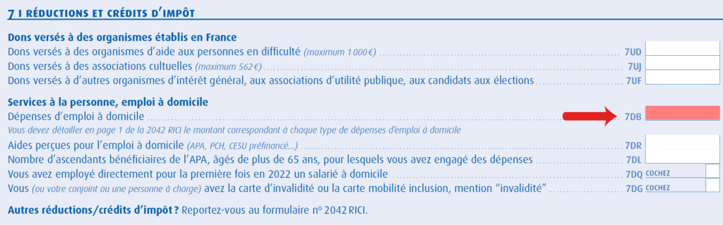 Déclaration des revenus pour le crédit d’impôts des Services à la Personne