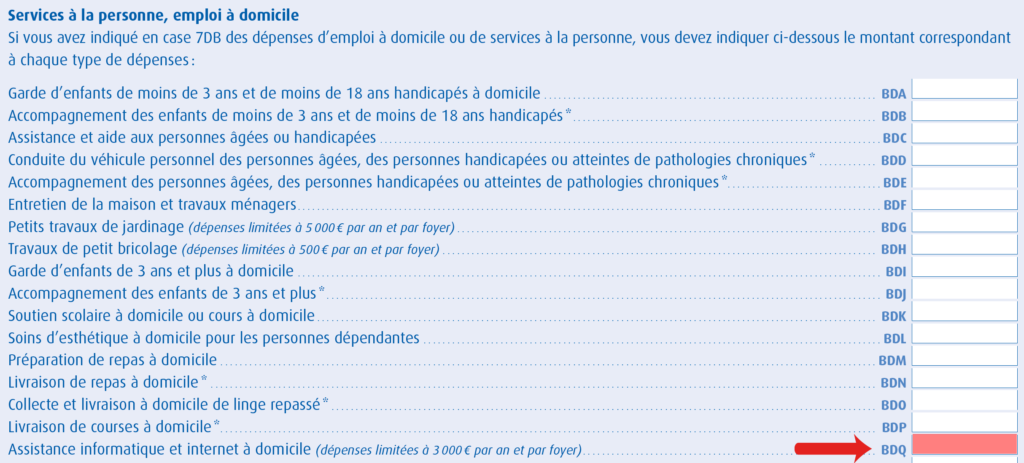 Déclaration des revenus pour le crédit d’impôts des Services à la Personne